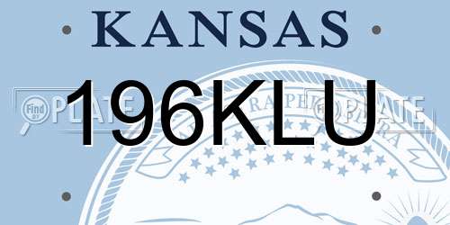 196KLU Kansas License Plate