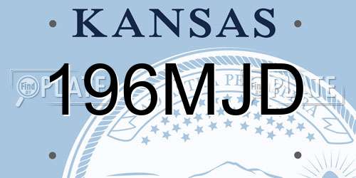 196MJD Kansas License Plate
