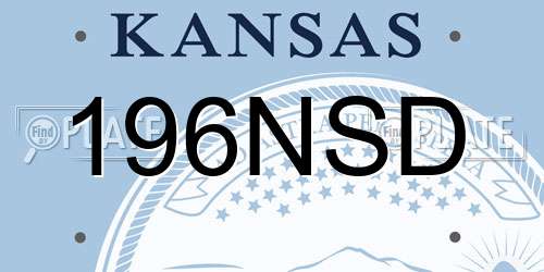 196NSD Kansas License Plate