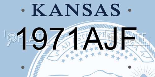1971AJF Kansas License Plate