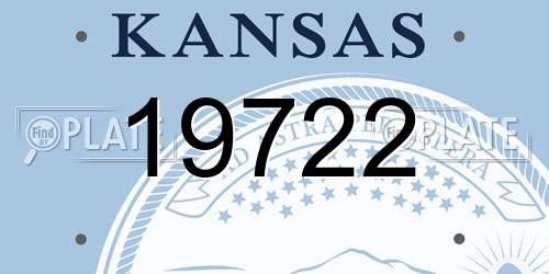 19722 Kansas License Plate