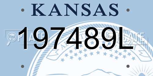 197489L Kansas License Plate