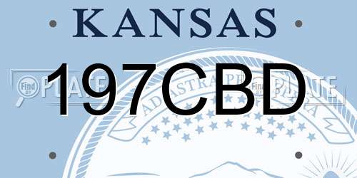 197CBD Kansas License Plate