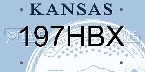 197HBX Kansas License Plate