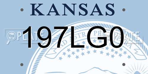 197LG0 Kansas License Plate