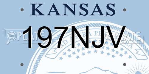 197NJV Kansas License Plate