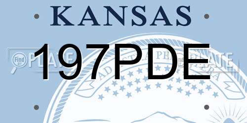 197PDE Kansas License Plate
