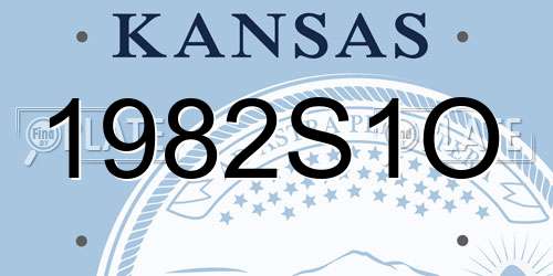 1982S1O Kansas License Plate