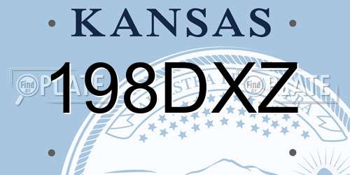 198DXZ Kansas License Plate