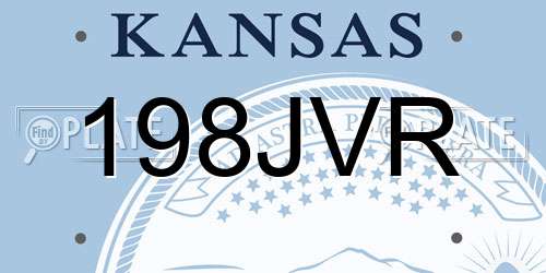 198JVR Kansas License Plate