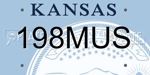 198MUS Kansas License Plate