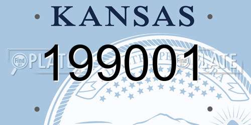 199001 Kansas License Plate