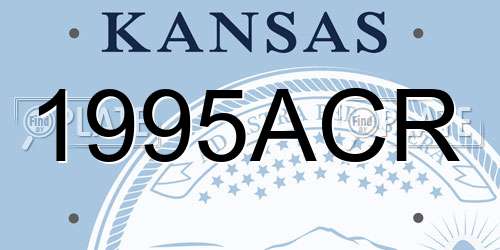 1995ACR Kansas License Plate