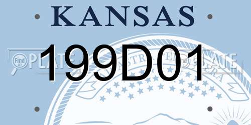 199D01 Kansas License Plate