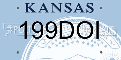 199DOI Kansas License Plate