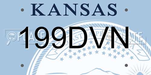 199DVN Kansas License Plate