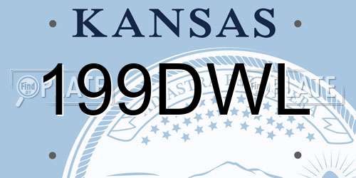 199DWL Kansas License Plate