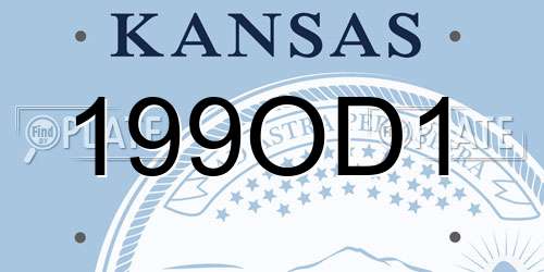 199OD1 Kansas License Plate