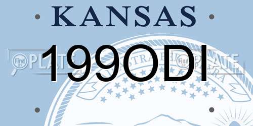199ODI Kansas License Plate