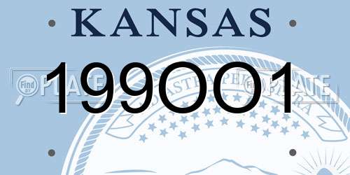 199OO1 Kansas License Plate
