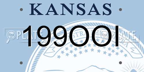 199OOI Kansas License Plate