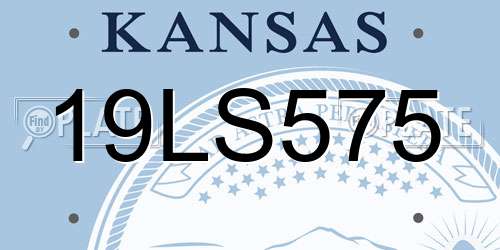 19LS575 Kansas License Plate