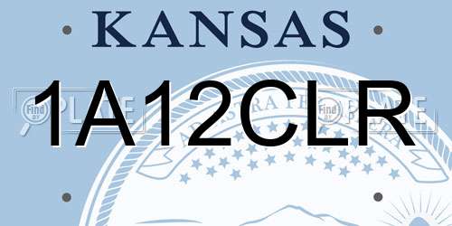 1A12CLR Kansas License Plate