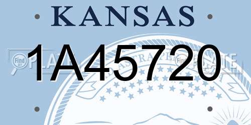 1A45720 Kansas License Plate