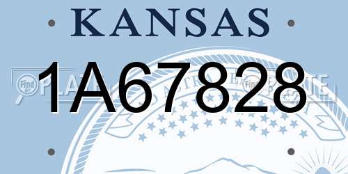 1A67828 Kansas License Plate