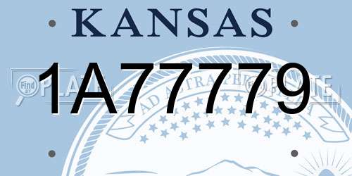 1A77779 Kansas License Plate