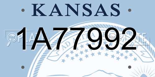 1A77992 Kansas License Plate