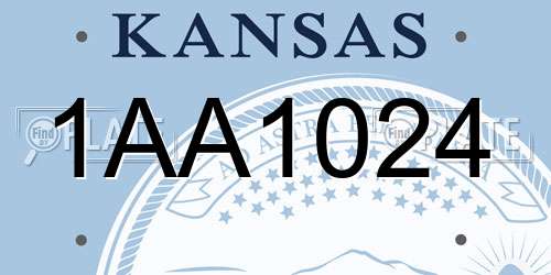 1AA1024 Kansas License Plate