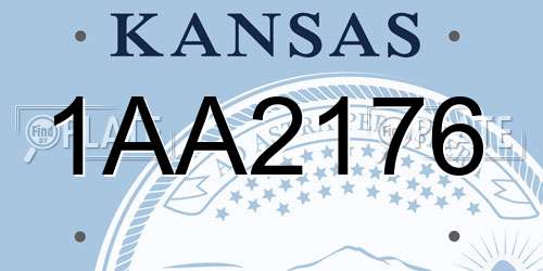 1AA2176 Kansas License Plate