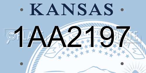 1AA2197 Kansas License Plate