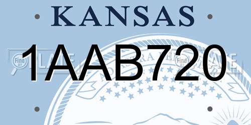 1AAB720 Kansas License Plate