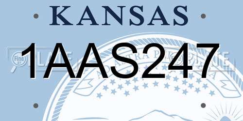 1AAS247 Kansas License Plate