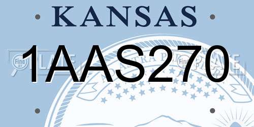 1AAS270 Kansas License Plate
