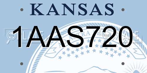 1AAS720 Kansas License Plate