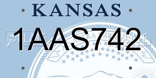 1AAS742 Kansas License Plate