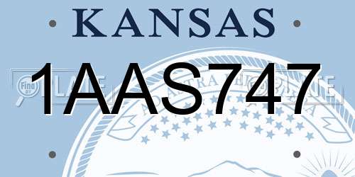 1AAS747 Kansas License Plate