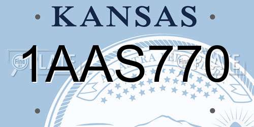 1AAS770 Kansas License Plate