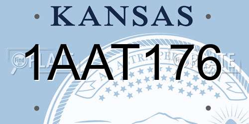 1AAT176 Kansas License Plate