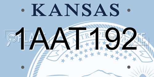 1AAT192 Kansas License Plate
