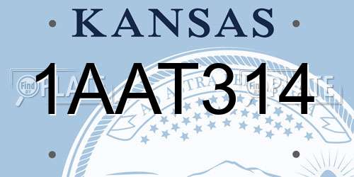 1AAT314 Kansas License Plate