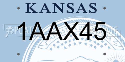 1AAX45 Kansas License Plate