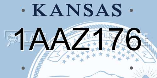 1AAZ176 Kansas License Plate