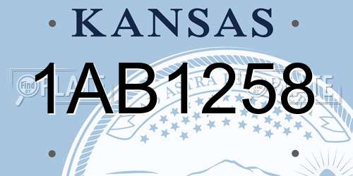 1AB1258 Kansas License Plate