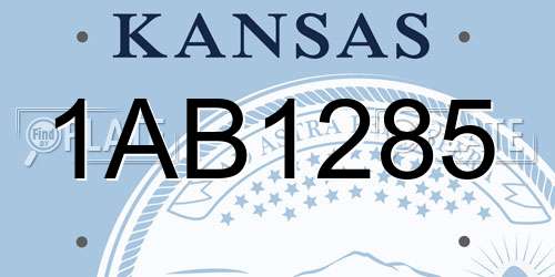 1AB1285 Kansas License Plate