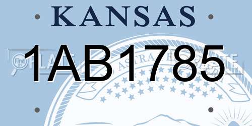 1AB1785 Kansas License Plate