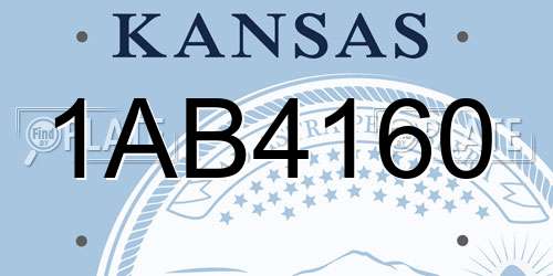 1AB4160 Kansas License Plate